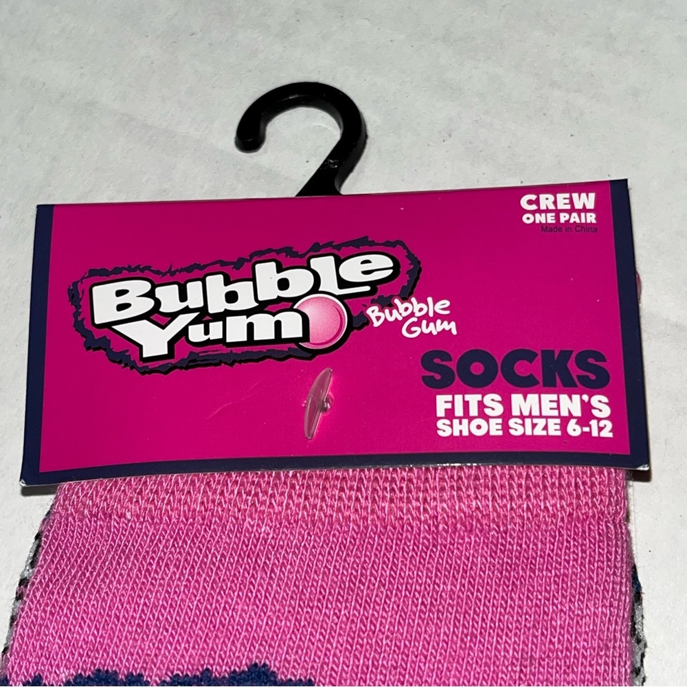 Odd‎ Sox Novelty Bubble Yum Pink Crew Socks New